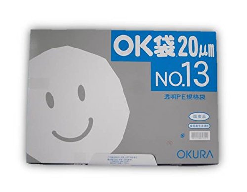 Amazon.co.jp: OK袋 0.02mm No.13 1,000枚箱入（100枚×10袋） 汎用